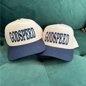 Godspeed Beige and Blue Caps